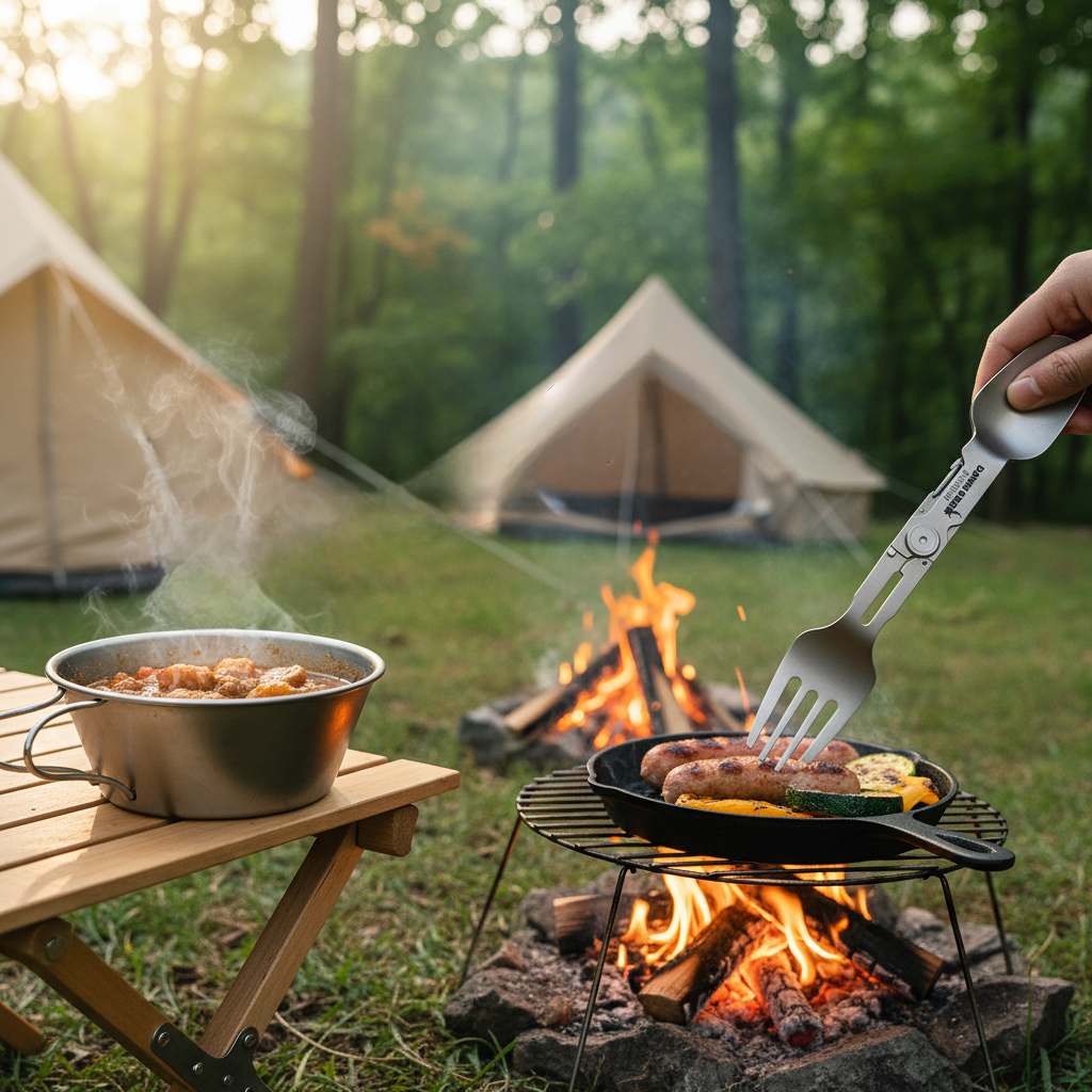 Titanium Folding Spoon and For - مراجعة Mess Kit Titanium وسعره