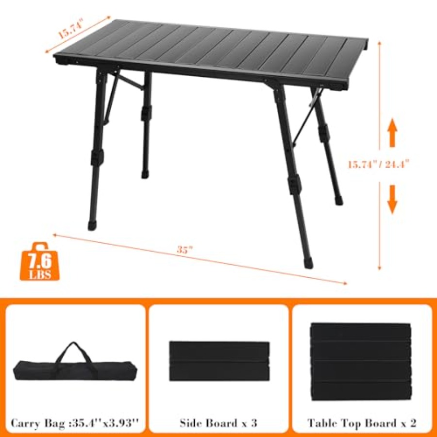 Folding Camping Table, Portabl - مراجعة Camping Cooking Table With Windshield وسعره