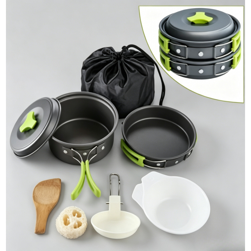 Portable Durable Camping Cookw - مراجعة Camping Cooking Essentials وسعره