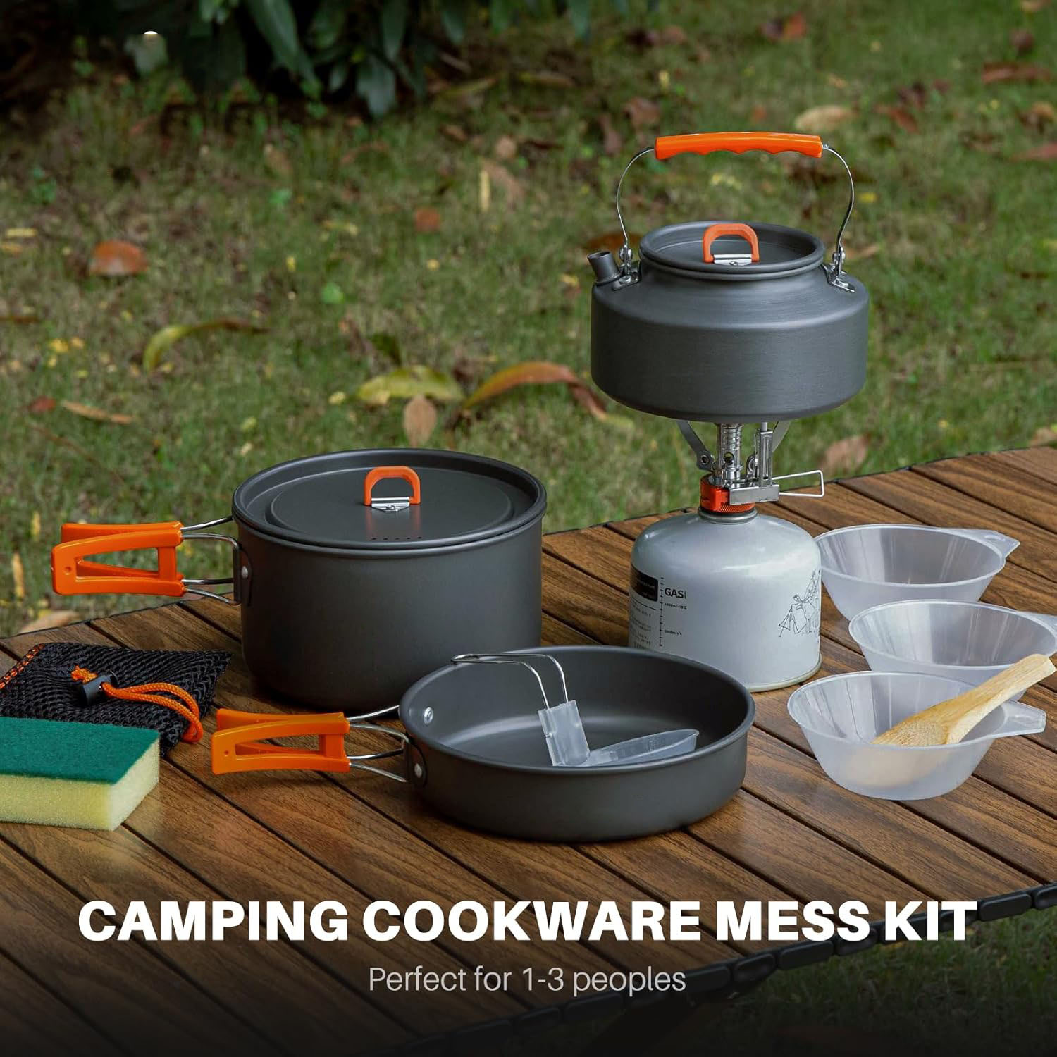Camping cookware Camping pot a - مراجعة Camping Cooking Set With Kettle وسعره