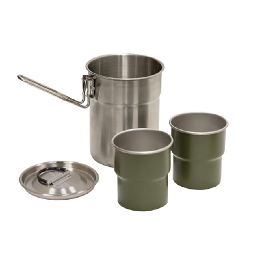 Stainless Steel Camping Cookwa - مراجعة Nesting Camping Cooking Set وسعره
