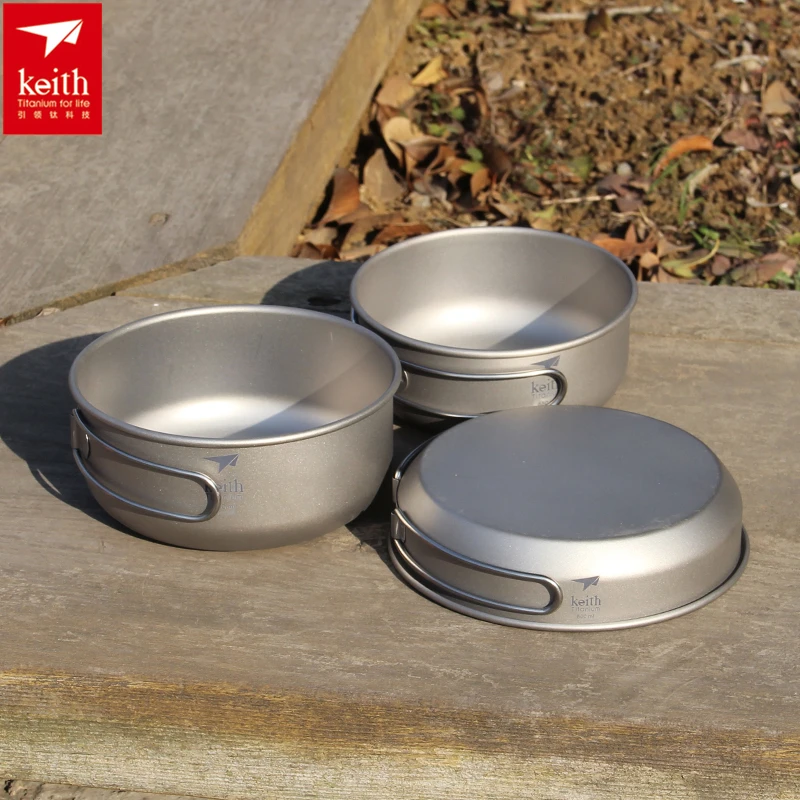 Keith 3PCS Titanium Cookware P - مراجعة Camping Cooking Set Large وسعره