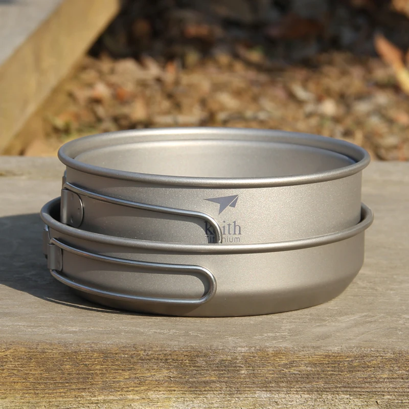 Keith 3PCS Titanium Cookware P - مراجعة Camping Cooking Set Large وسعره