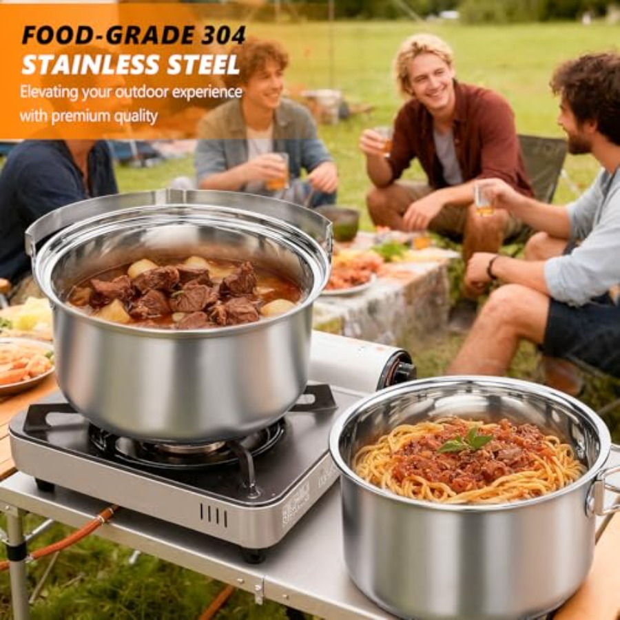 Camping Cookware Set Lightweig - مراجعة Nesting Camping Cooking Set وسعره