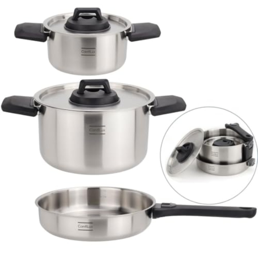 Stainless Steel Camping Kitche - مراجعة Nesting Camping Cooking Set وسعره