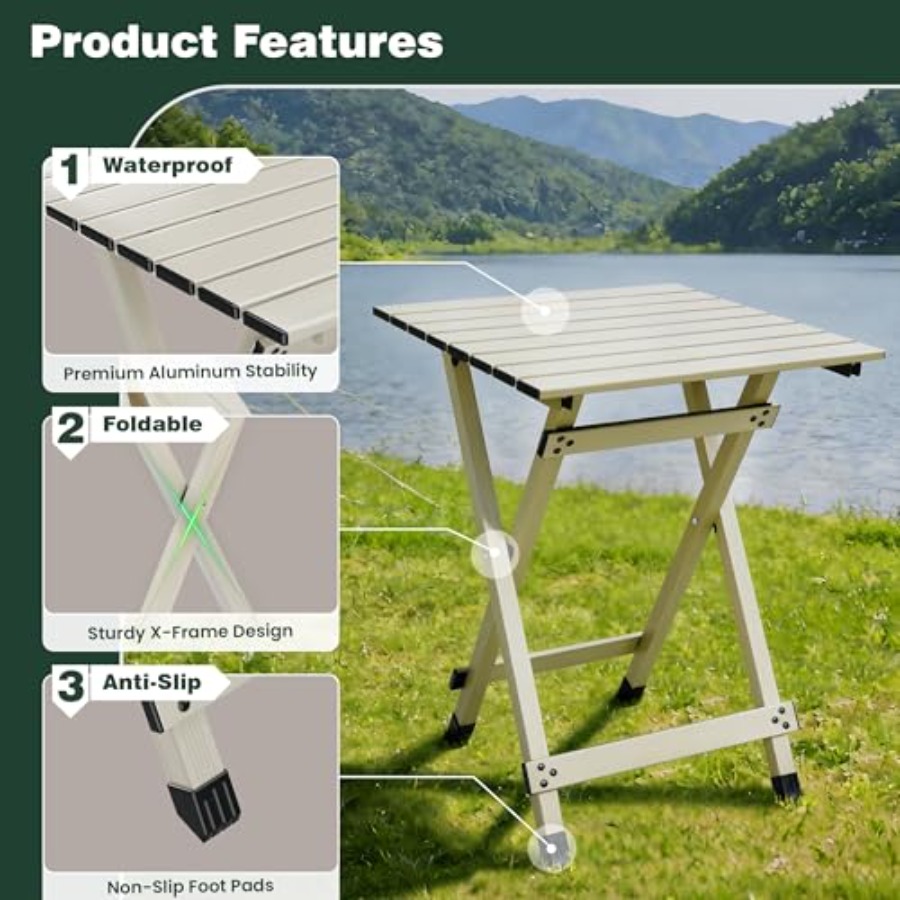 Folding Camping Table - Lightw - مراجعة Camping Cooking Table وسعره
