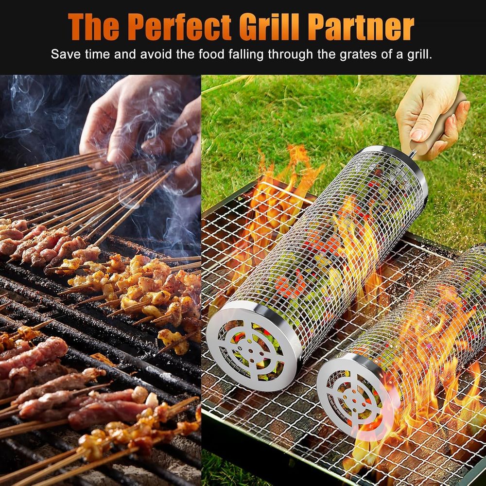 Set of 2 Stainless Steel BBQ G - مراجعة Camping Cooking Area وسعره