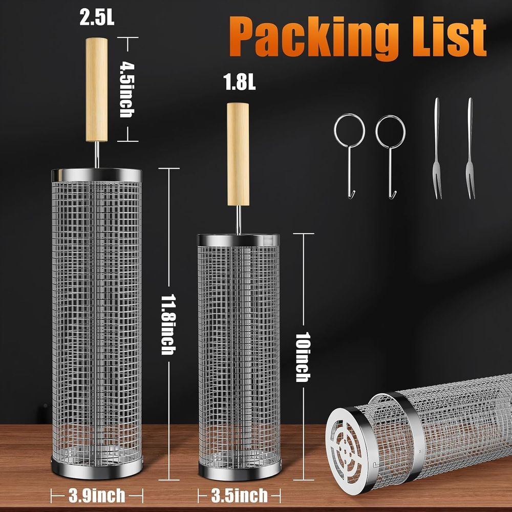 Set of 2 Stainless Steel BBQ G - مراجعة Camping Cooking Area وسعره