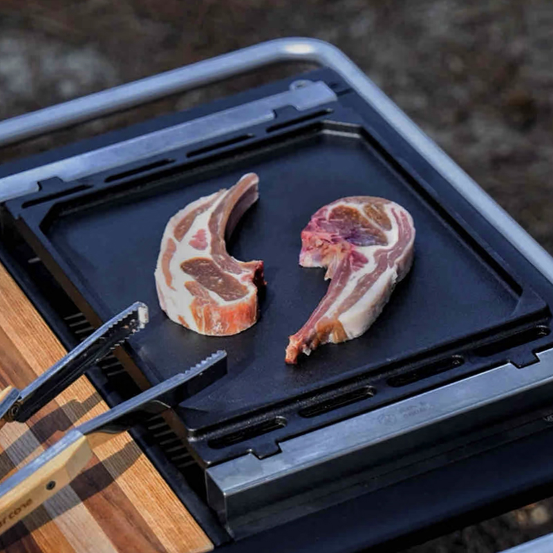 Outdoor Barbecue Grill Plate f - مراجعة Camping Cooking Set Large وسعره