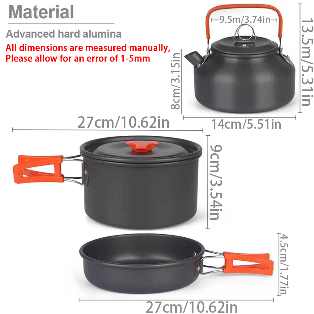 1pcs/1set Camping Cookware Kit - مراجعة Camping Cooking Essentials وسعره