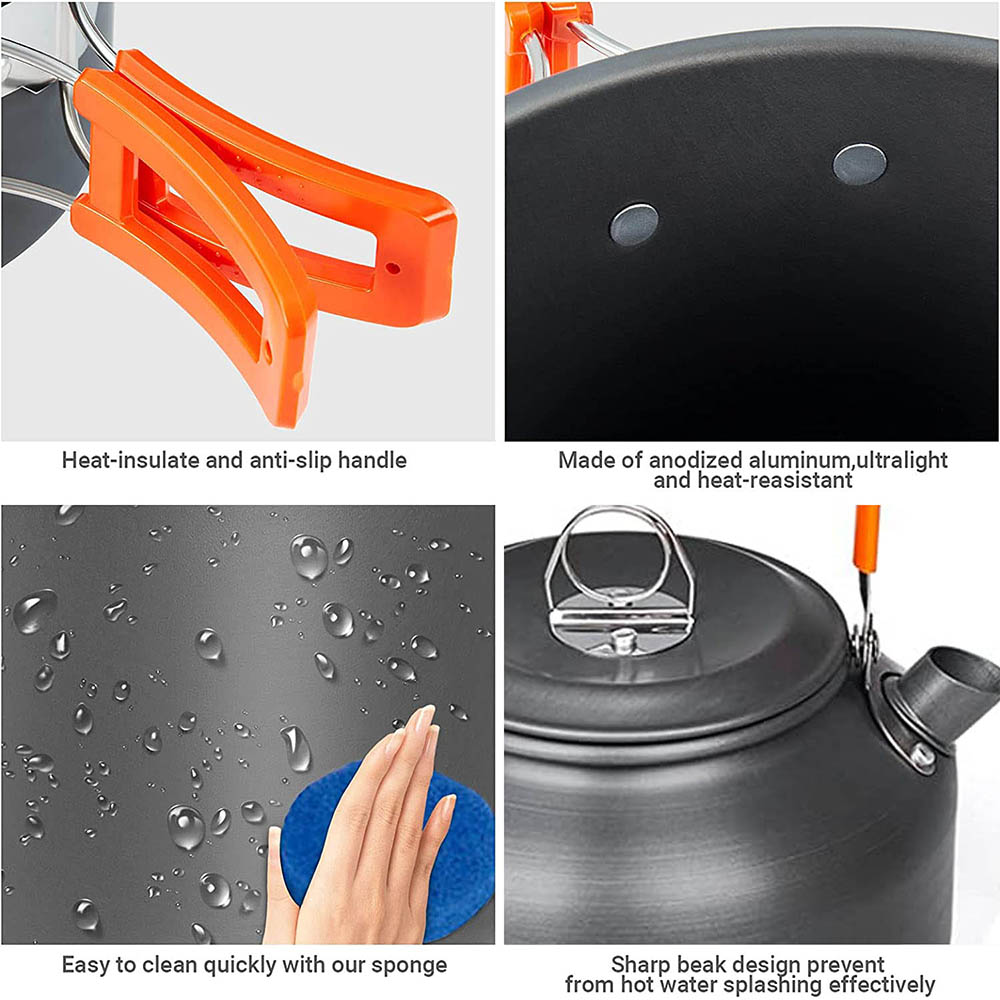 1pcs/1set Camping Cookware Kit - مراجعة Camping Cooking Essentials وسعره