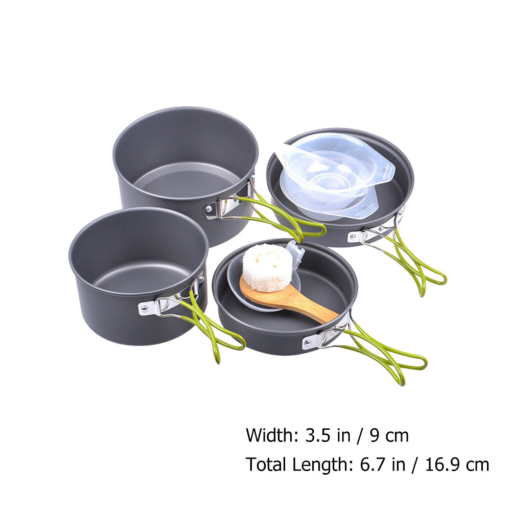1Set Portable Camping Cookware - مراجعة Camping Cooking Backpack وسعره