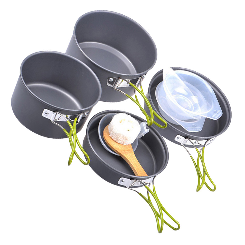1Set Portable Camping Cookware - مراجعة Camping Cooking Backpack وسعره