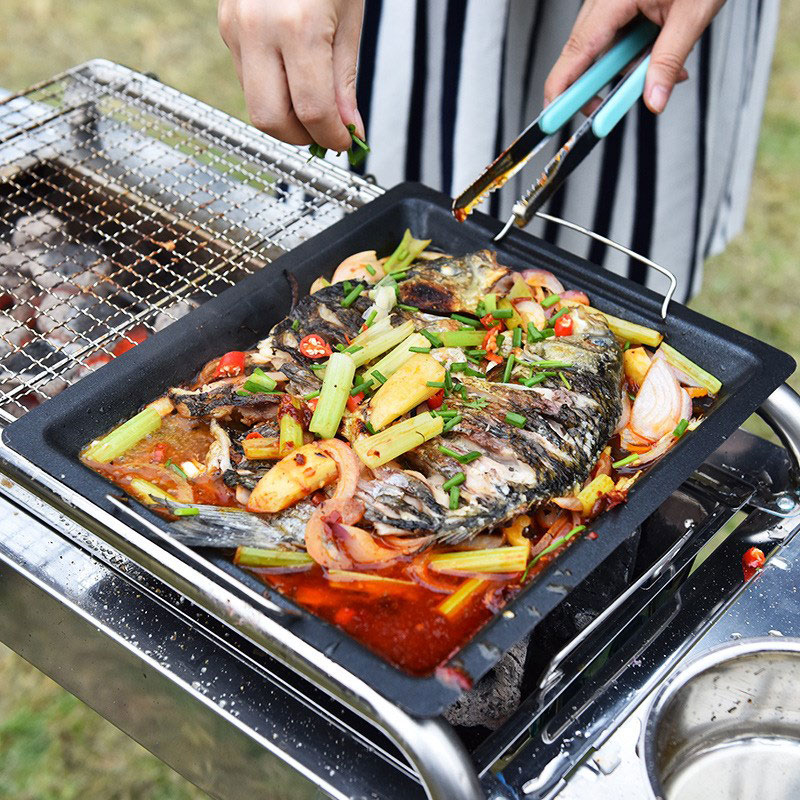 Outdoors Thick Square Grill Pa - مراجعة Camping Cooking Plate وسعره