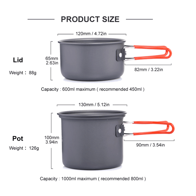 Widesea Ultralight Camping Coo - مراجعة Camping Cooking Set With Kettle وسعره
