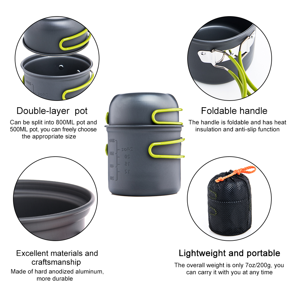 Widesea Ultralight Camping Coo - مراجعة Camping Cooking Set With Kettle وسعره