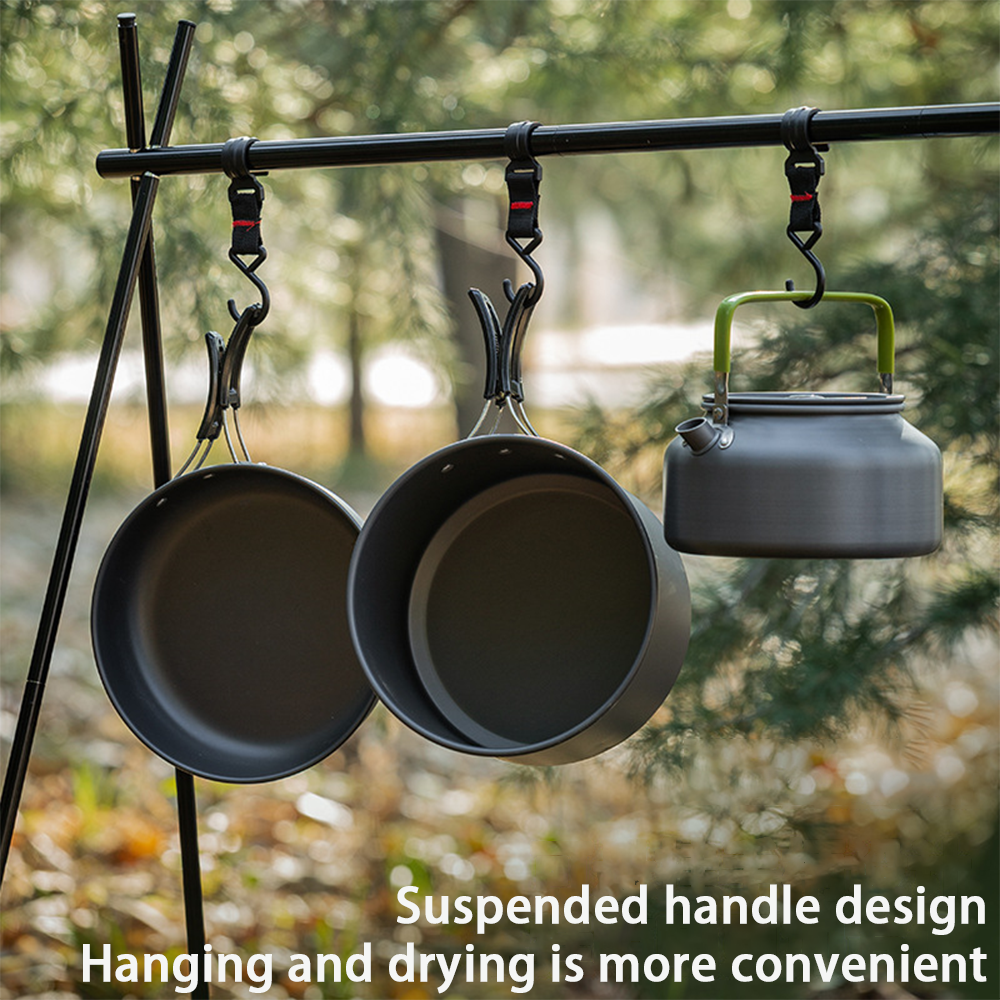 Outdoor cooking set with large - مراجعة Nesting Camping Cooking Set وسعره