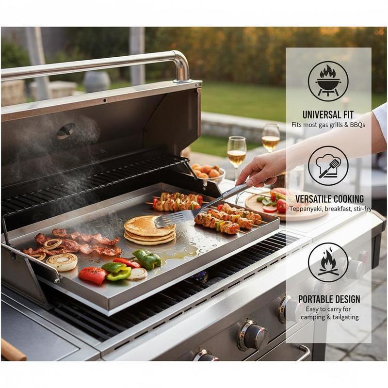 Flat Top Grill Plate 23x16 inc - مراجعة Camping Cooking Area وسعره