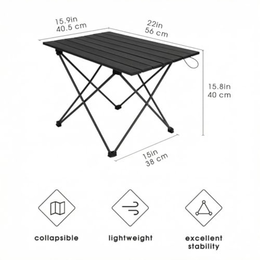Ultralight Folding Camping Tab - مراجعة Camping Cooking Table With Windshield وسعره