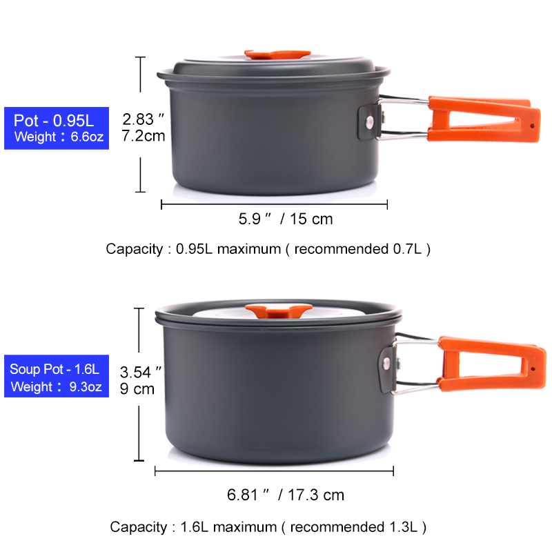 Widesea Camping Outdoor Cookwa - مراجعة Camping Cooking Set With Kettle وسعره