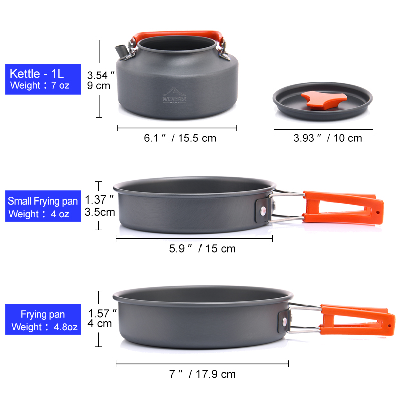 Widesea Camping Outdoor Cookwa - مراجعة Camping Cooking Set With Kettle وسعره