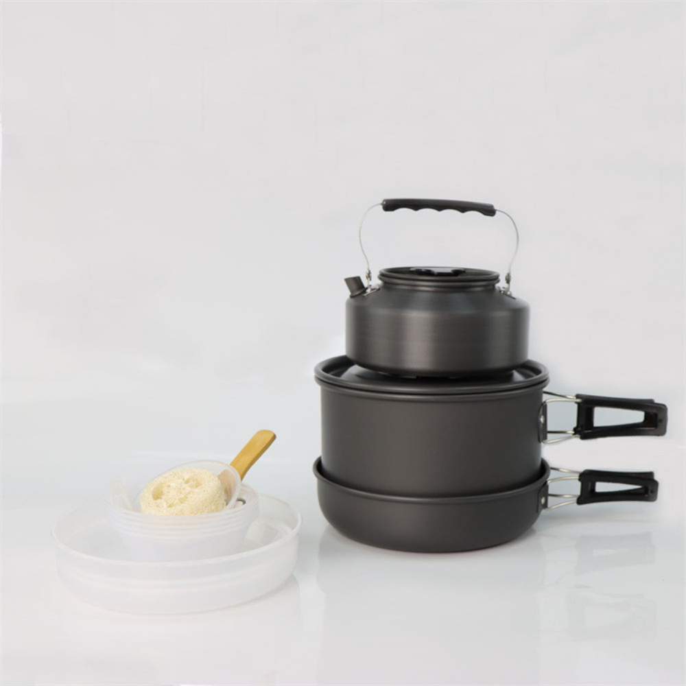 Outdoor large cooking set, 2-4 - مراجعة Camping Cooking Set Large وسعره