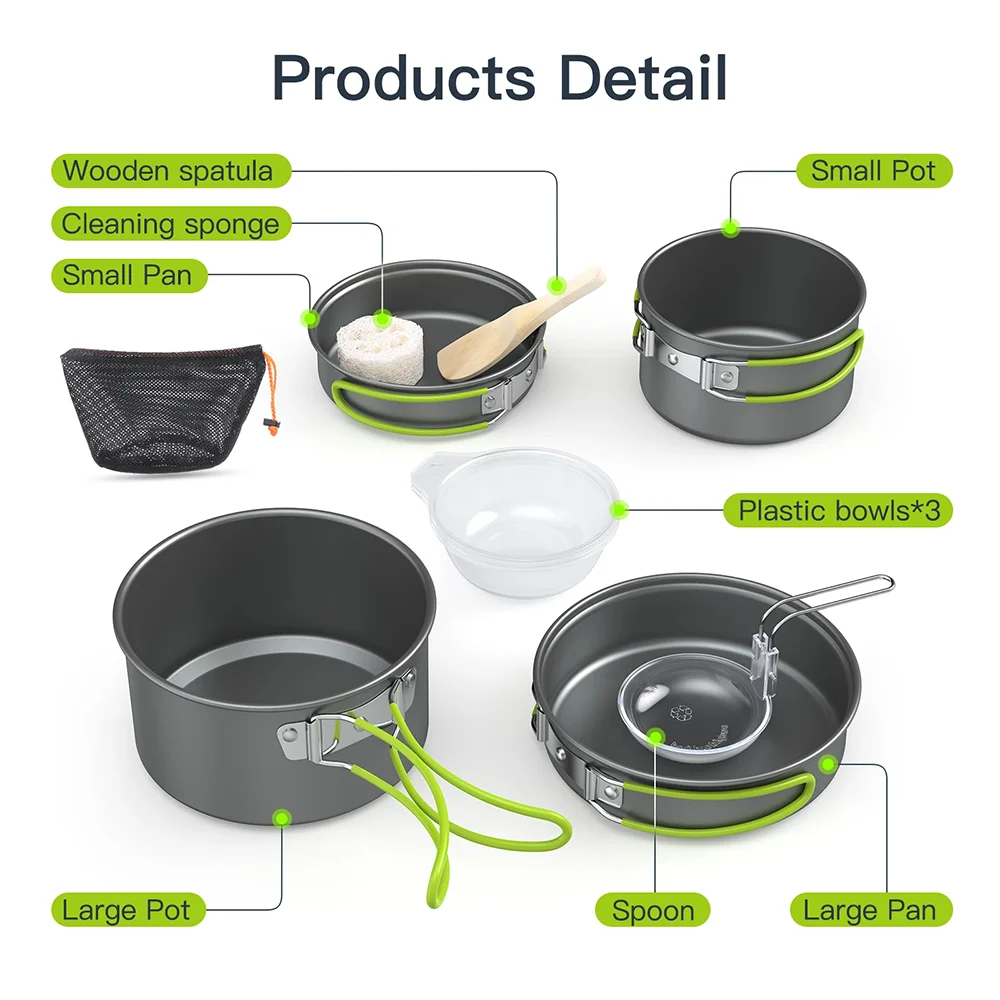 Outdoor Cooking Camping utensi - مراجعة Camping Cooking Materials وسعره
