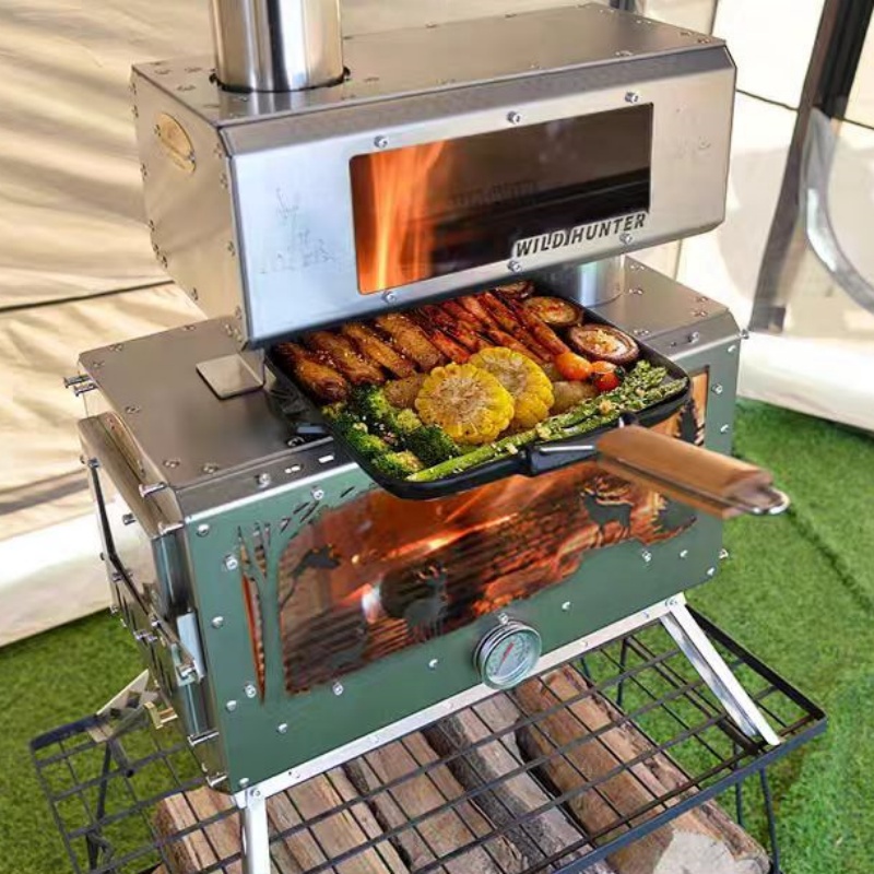 Camping Firewood Stove 2-Side  - مراجعة Camping Cooking Fire Stove وسعره