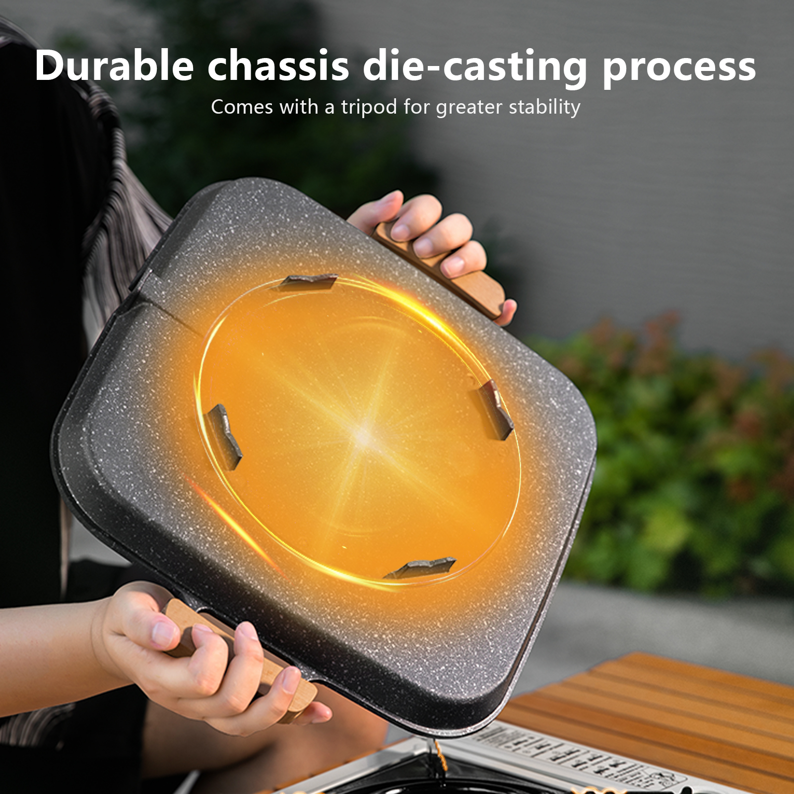 BISINNA Square BBQ Grill Pan N - مراجعة Camping Cooking Plate وسعره