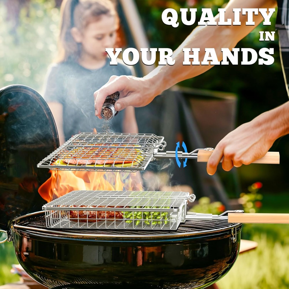 Fish Grill Basket Set, Removab - مراجعة Nesting Camping Cooking Set وسعره