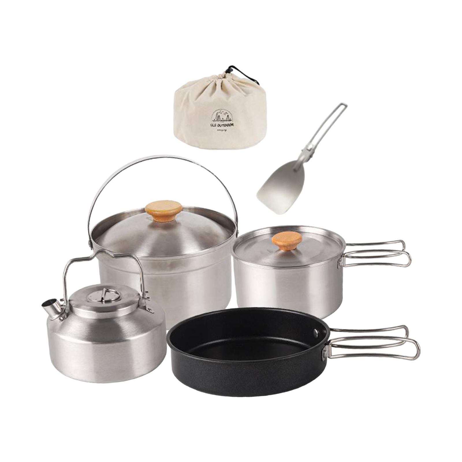 Camping Cookware Camping Cooki - مراجعة Camping Cooking Set With Kettle وسعره