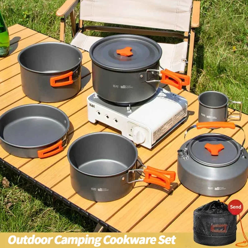 Camping Cookware Set – Outdoor - مراجعة Camping Cooking Set With Kettle وسعره