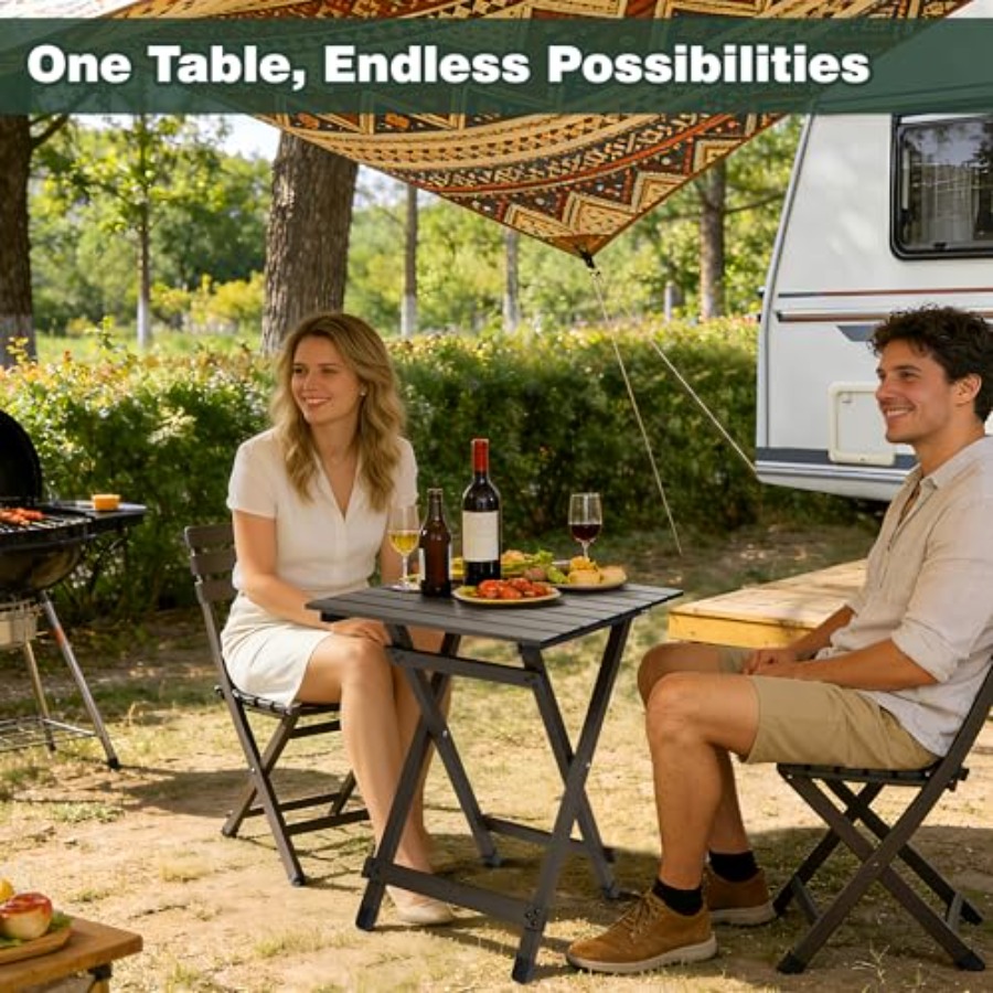 Folding Camping Table - Lightw - مراجعة Camping Cooking Table With Windshield وسعره