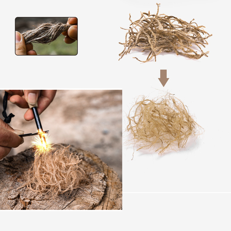 Outdoor Mini Wax Hemp Rope Por - مراجعة Camping Cooking Fire Stove وسعره