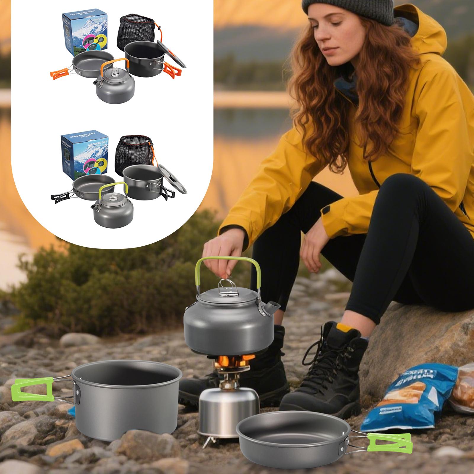 Camping Cookware Camping Cook  - مراجعة Camping Cooking Set With Kettle وسعره