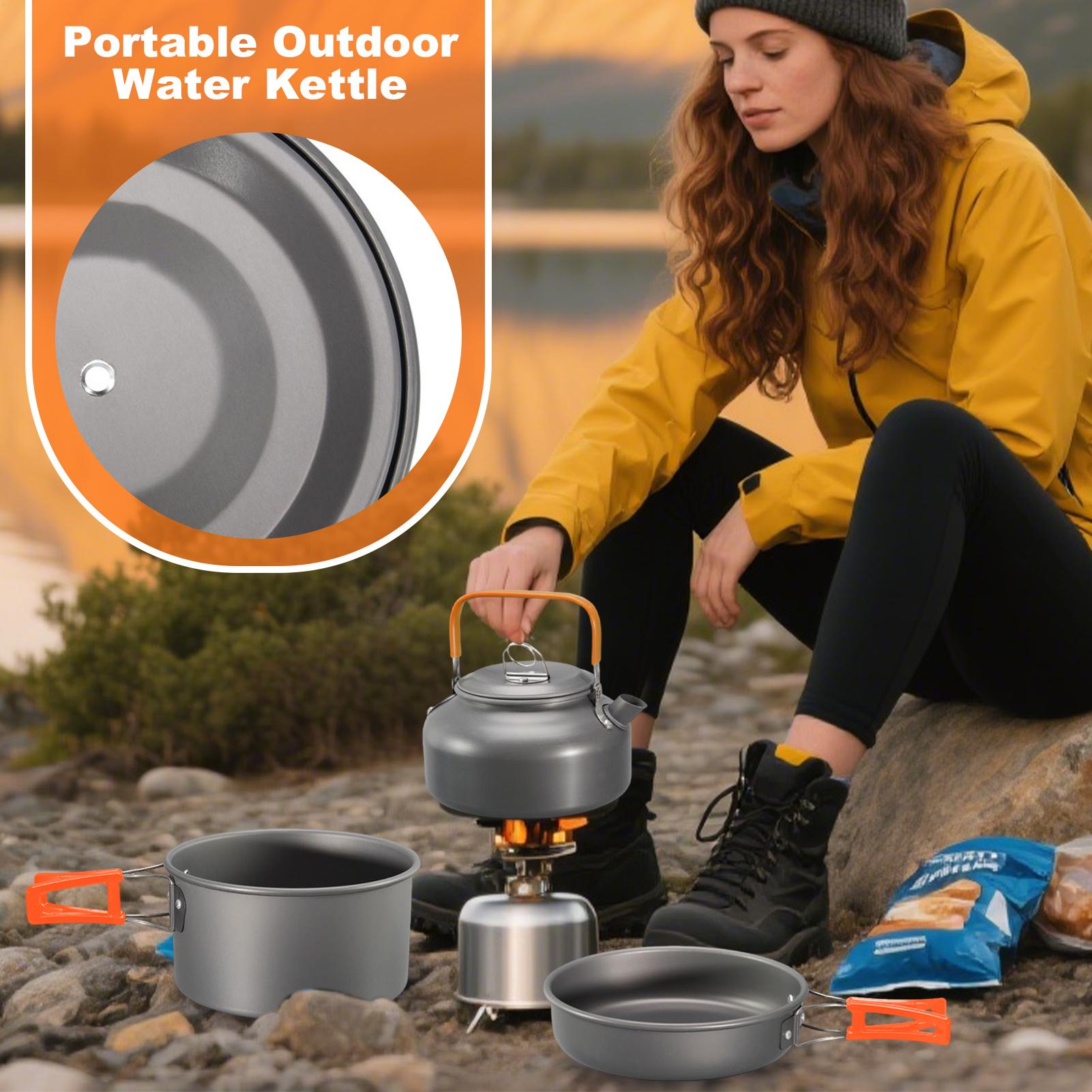 Camping Cookware Camping Cook  - مراجعة Camping Cooking Set With Kettle وسعره