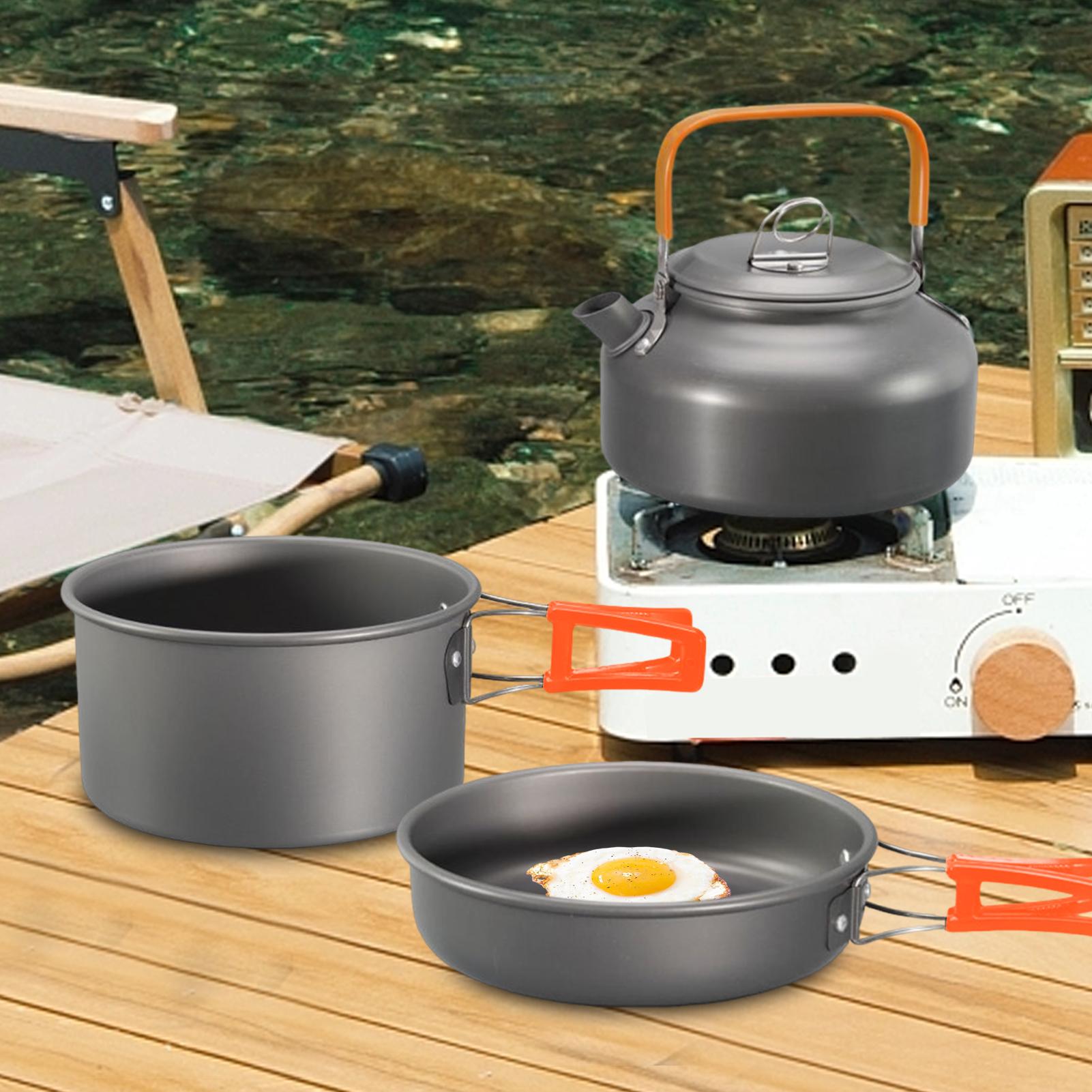 Camping Cookware Camping Cook  - مراجعة Camping Cooking Set With Kettle وسعره
