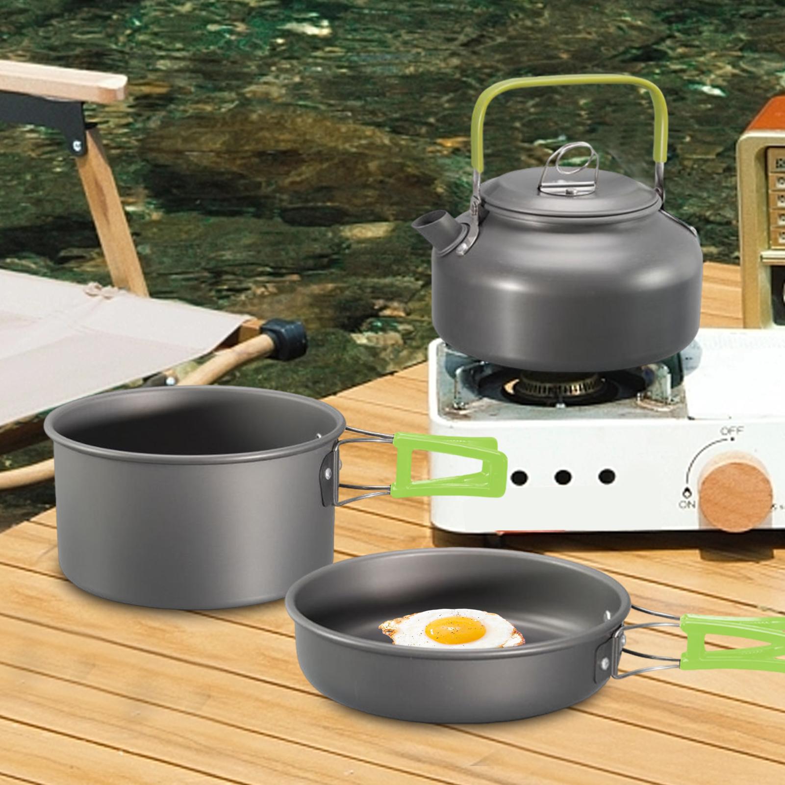 Camping Cookware Camping Cook  - مراجعة Camping Cooking Set With Kettle وسعره
