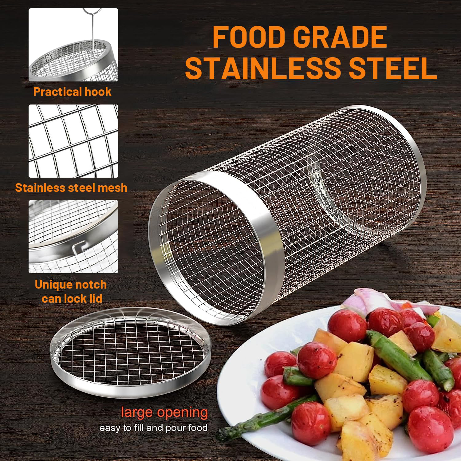 2 Pieces Rolling Grilling Bask - مراجعة Camping Cooking Essentials وسعره