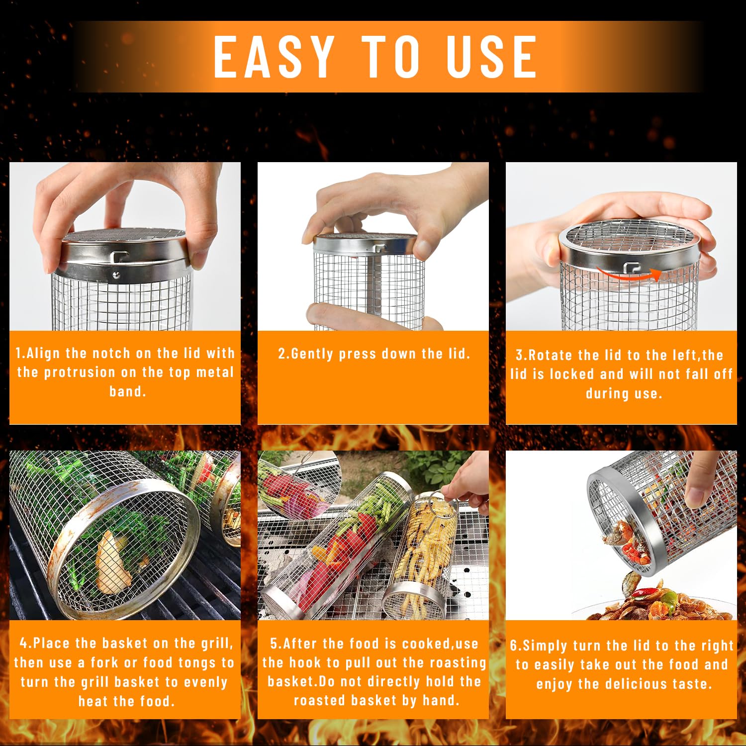 2 Pieces Rolling Grilling Bask - مراجعة Camping Cooking Essentials وسعره