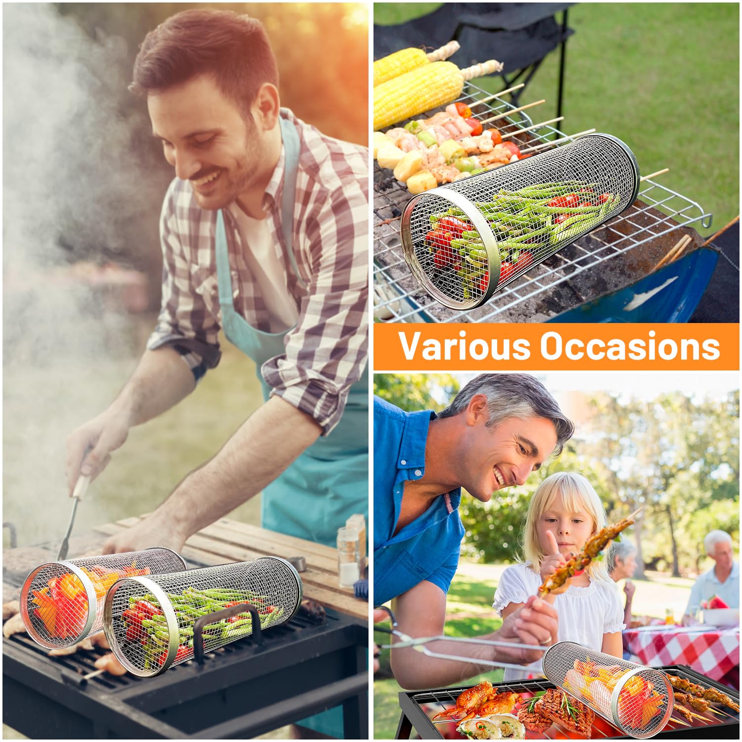2 Pieces Rolling Grilling Bask - مراجعة Camping Cooking Essentials وسعره