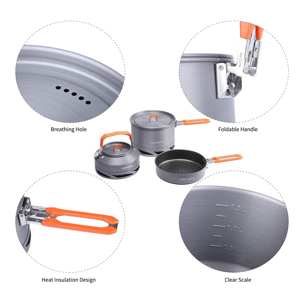 Fire Maple Camping Cookware Ut - مراجعة Camping Cooking Set With Kettle وسعره