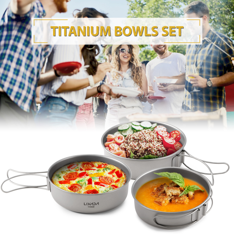 Lixada Titanium Bowls Ultralig - مراجعة Mess Kit Titanium وسعره