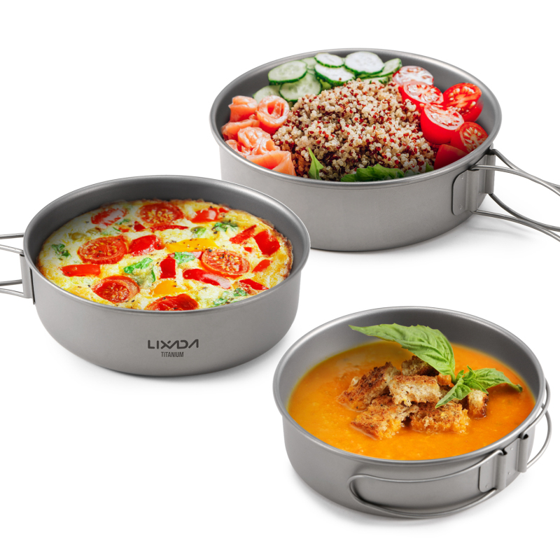 Lixada Titanium Bowls Ultralig - مراجعة Mess Kit Titanium وسعره