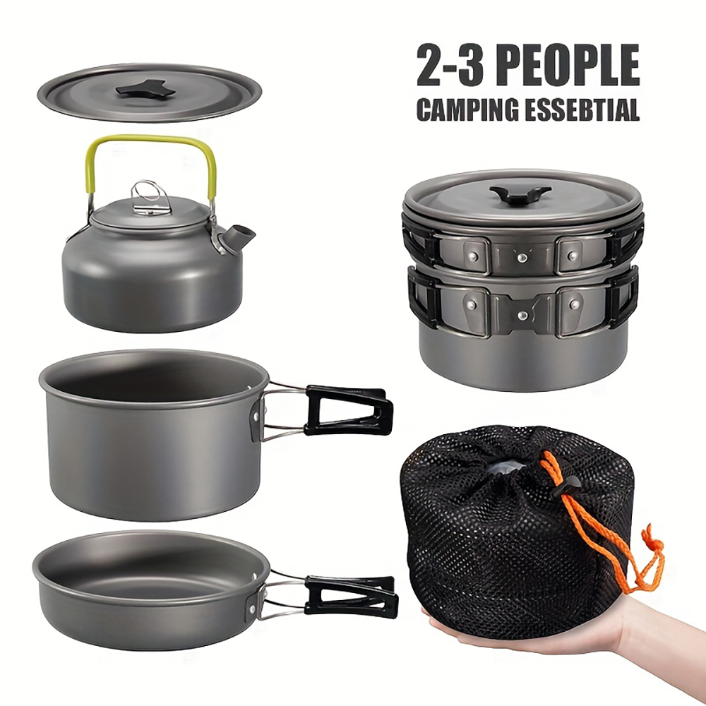 Outdoor camping cookware set m - مراجعة Camping Cooking Set Large وسعره