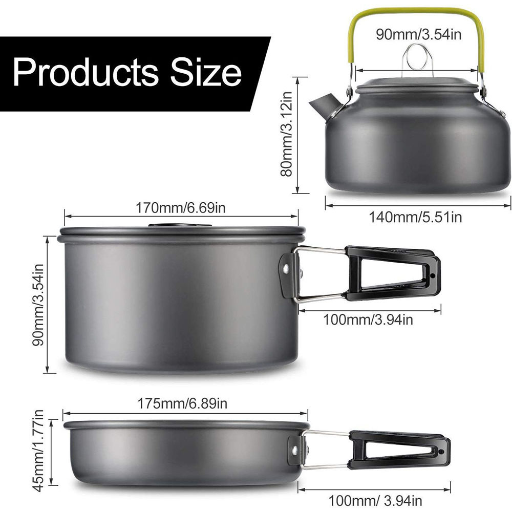 Outdoor camping cookware set m - مراجعة Camping Cooking Set Large وسعره