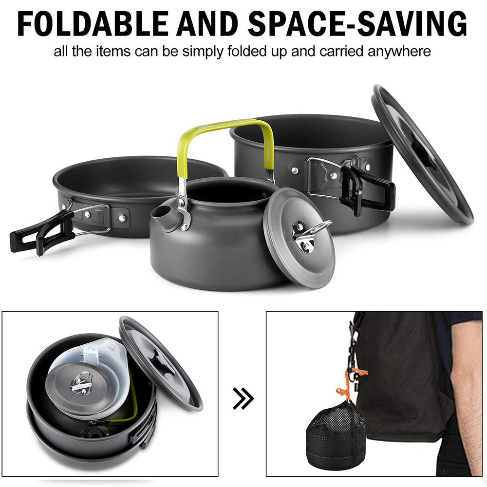 Outdoor camping cookware set m - مراجعة Camping Cooking Set Large وسعره