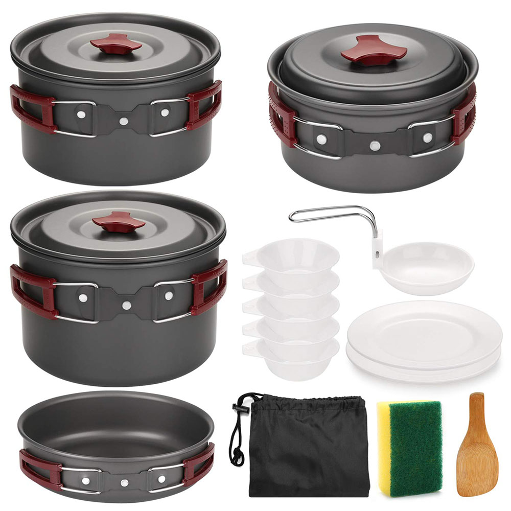 Outdoor Camping Cookware Kit N - مراجعة Camping Cooking Essentials وسعره