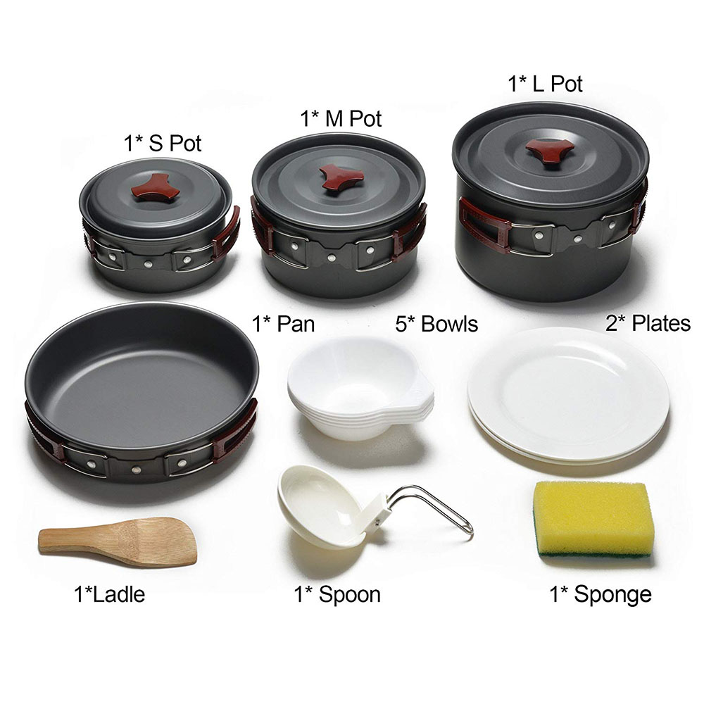Outdoor Camping Cookware Kit N - مراجعة Camping Cooking Essentials وسعره