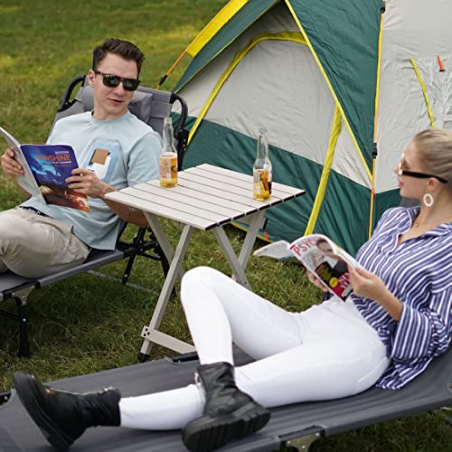 Folding Camping Table - Lightw - مراجعة Camping Cooking Table With Windshield وسعره